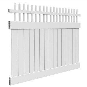 White vinyl privacy fence installation